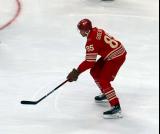 Elmer Soderblom of the Detroit Red Wings skates during pre-game warmups before a game against the Montreal Canadiens.