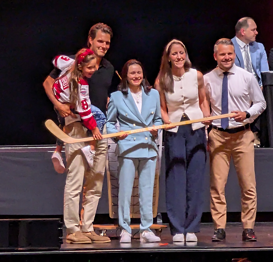 Elyssa Biederman is selected by PWHL Hamilton in the third round of the 2026 PWHL Entry Draft, with Detroit Red Wing and Hamilton native Ben Chiarot announcing the pick.