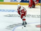 Sheldon Dries of the Grand Rapids Griffins skates near center ice during pre-game warmups before a game against the Manitoba Moose.
