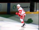 Dominik Shine of the Grand Rapids Griffins takes a spin on the ice as the first star of a win over the Manitoba Moose.