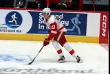 William Wallinder of the Grand Rapids Griffins skates during pre-game warmups before a game against the Manitoba Moose.