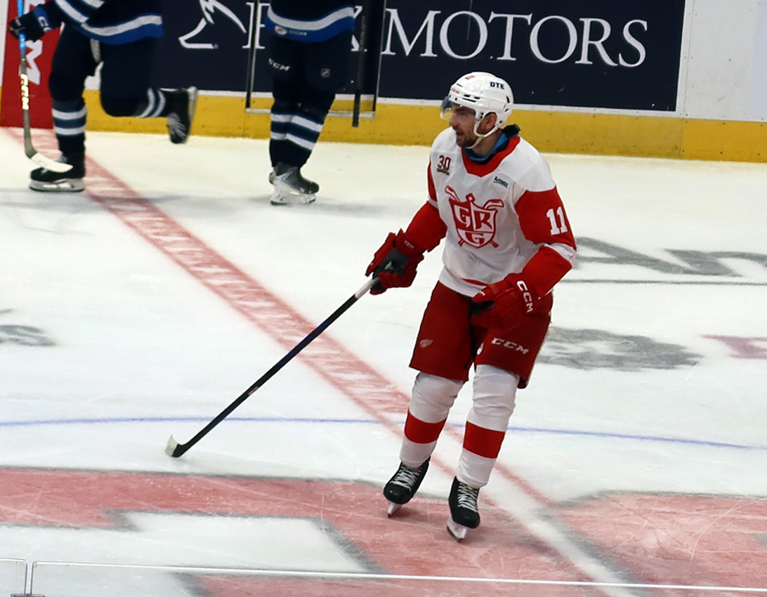 Gabriel Seger of the Grand Rapids Griffins skates during a game against the Manitoba Moose.