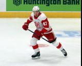 Alexandre Doucet of the Grand Rapids Griffins skates during pre-game warmups before a game against the Manitoba Moose.