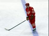 Patrick Kane of the Detroit Red Wings skates at the blue line during pre-game warmups before a game against the Montreal Canadiens.