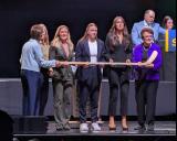 Tessa Janecke is selected third overall at the 2026 PWHL Entry Draft, flanked by PWHL Las Vegas general manager Dominique Didia and members of the PWHL leadership team.