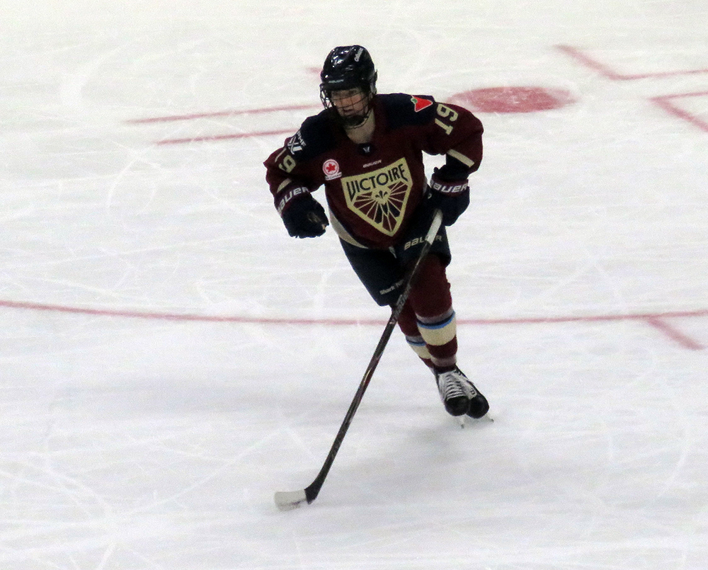 Kaitlin Willoughby of the Montreal Victoire skates during the PWHL Takeover Tour Detroit game against the New York Sirens.